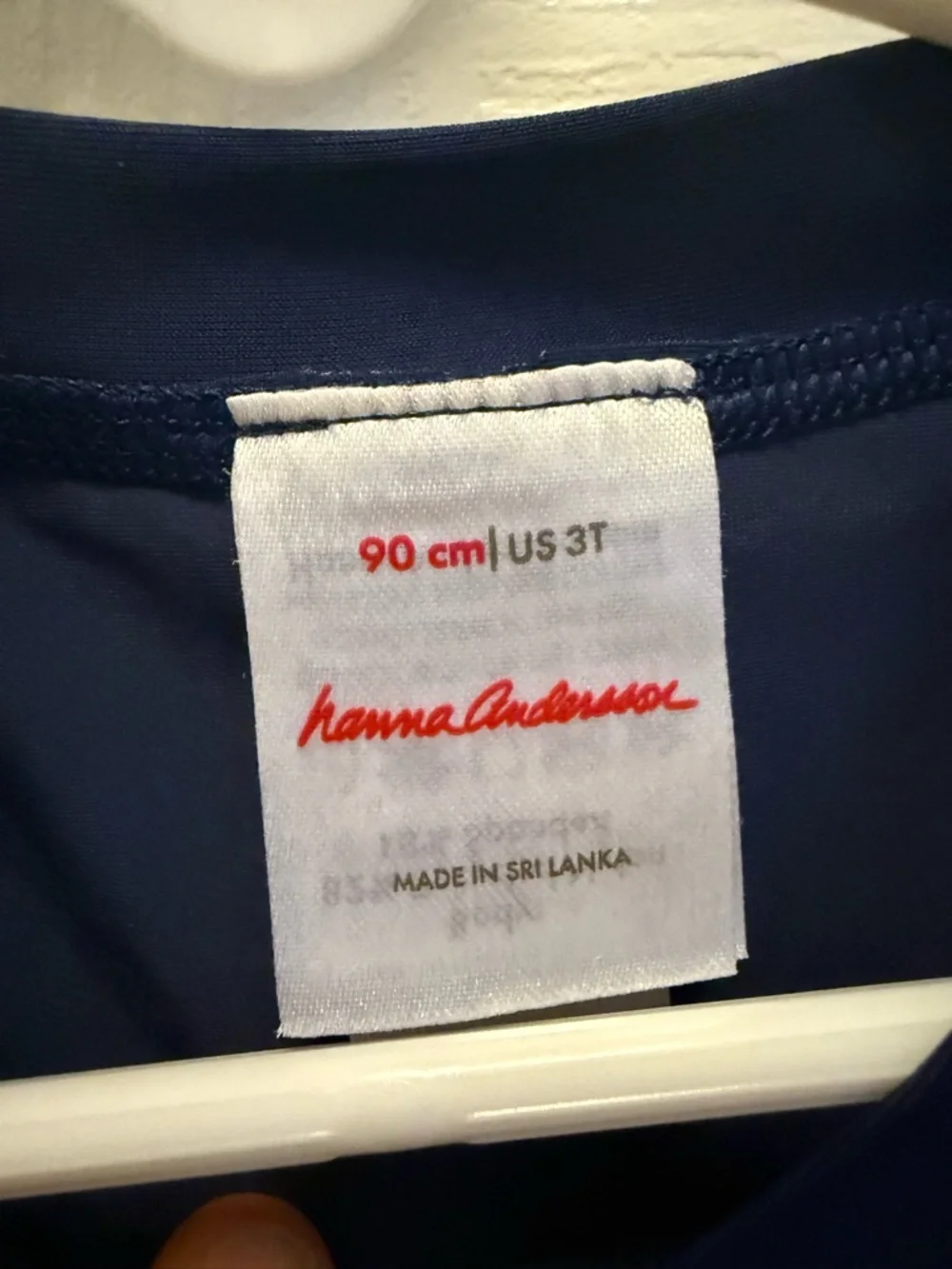 Hanna Andersson Long Sleeve Rashguard, solid Navy, size 3T